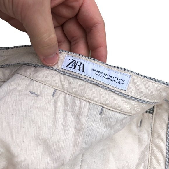 Zara Casual Dress Pants Size 34 Striped Gray - Picture 5 of 8